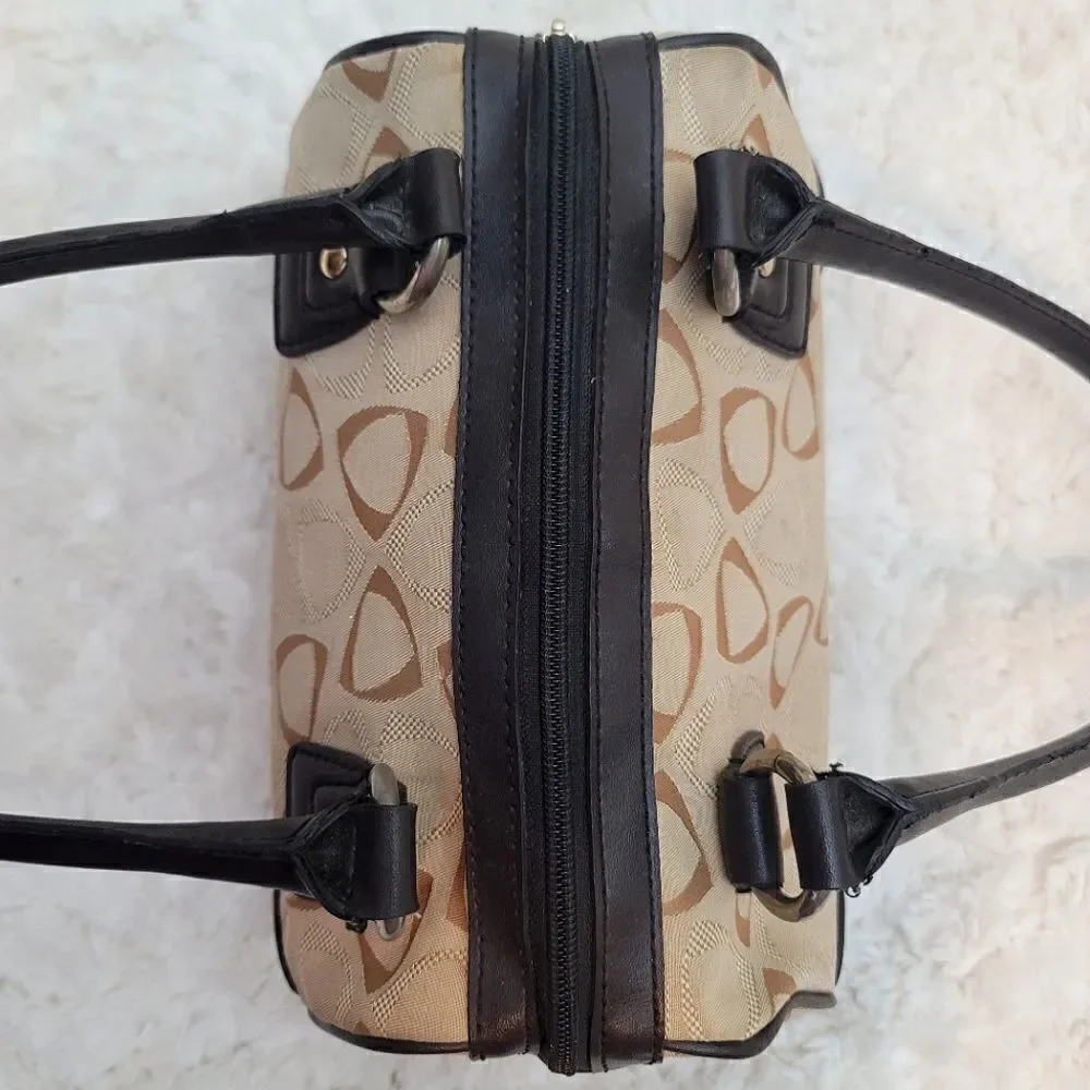 Liz Claiborne Vintage Beige & Brown Satchel Handbag